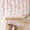 Pink Hanging Flower Vine Wall Decals – Cherry Blossom, Leaves & Butterfly Stickers for Kids’ Bedroom & Nursery, 35.4"x11.2"